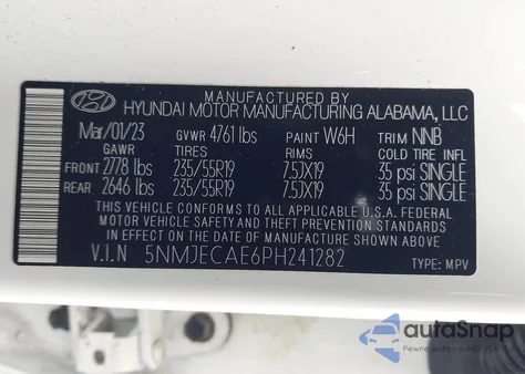 2023 Hyundai Tucson Limited from USA, damaged, VIN 5NMJECAE6PH241282